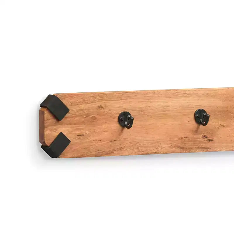 Banc en bois à bords francs Ryegate de 48 po avec crochets muraux – Meubles Alaterre : Cadre en métal industriel, ensemble d’entrée de 2 pièces