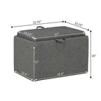 Pouf de rangement d'appoint en tissu gris clair avec plateau réversible Breighton Home Designs4Comfort