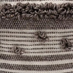 Pouf ottoman Eligah en laine tissée à la main, inspiration marocaine, ivoire/marron - Baxton Studio