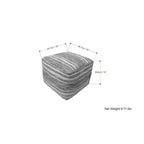 WyndenHall Eleanor Pouf carré tissé mélangé noir/blanc : fabriqué à la main, aucun assemblage, revêtement en laine, style contemporain
