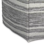 WyndenHall Eleanor Pouf carré tissé mélangé noir/blanc : fabriqué à la main, aucun assemblage, revêtement en laine, style contemporain