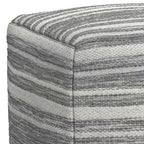 WyndenHall Eleanor Pouf carré tissé mélangé noir/blanc : fabriqué à la main, aucun assemblage, revêtement en laine, style contemporain