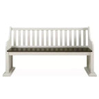 18" Joanna Bench with Back Dark Brown/Ivory - Steve Silver Co.: Farmhouse Style, Hardwood Frame, Two-Tone Finish, 2-Seater
