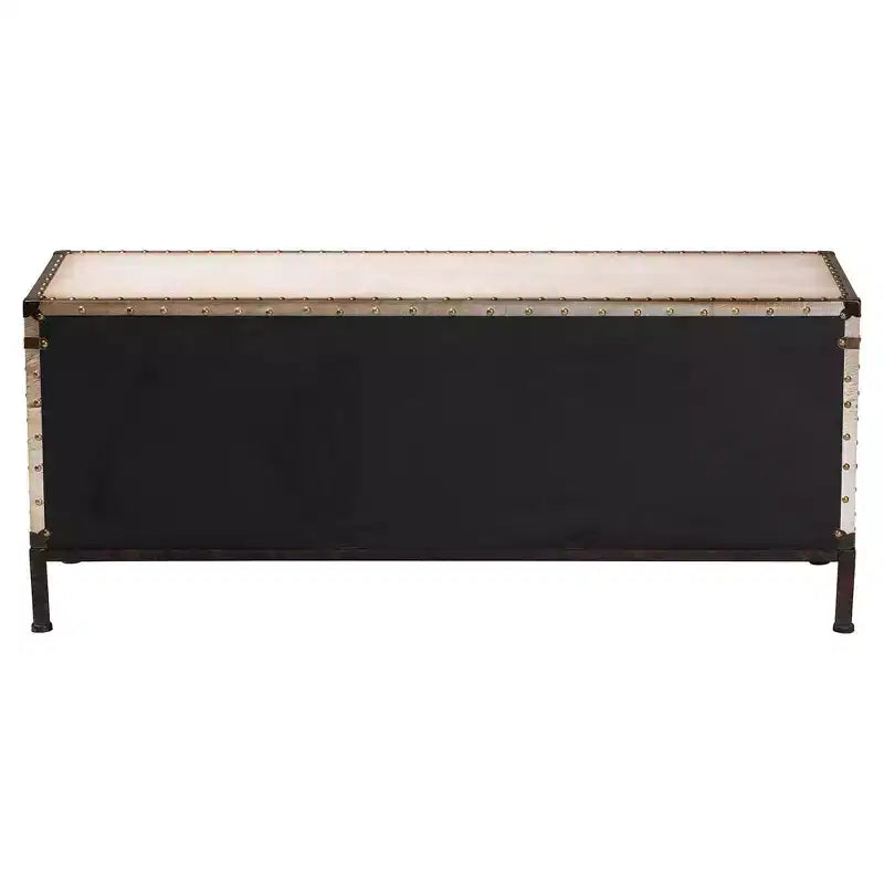 Baxton Studio Heaton Canvas 4 Drawer Storage Bench Beige/Coffee/Black