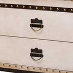 Banc de rangement Baxton Studio Heaton en toile avec 4 tiroirs Beige/Café/Noir