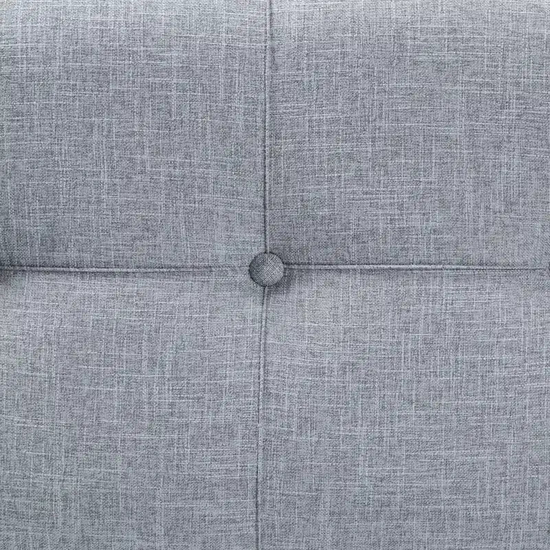 Pouf de rangement Flynn en tissu capitonné avec 2 tiroirs gris/noir - Baxton Studio