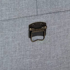 Pouf de rangement Flynn en tissu capitonné avec 2 tiroirs gris/noir - Baxton Studio
