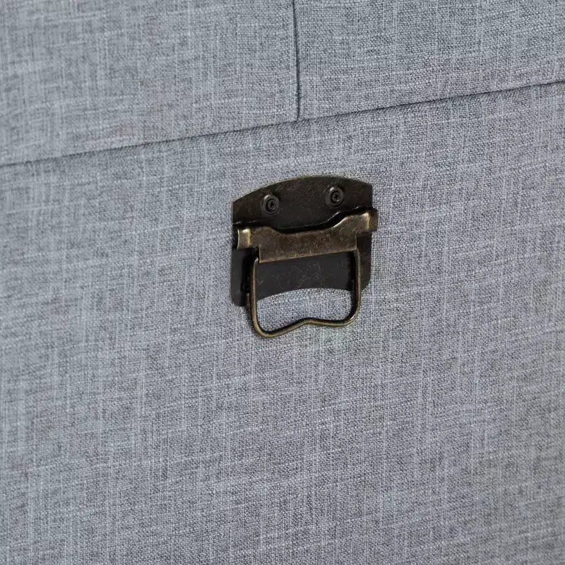 Pouf de rangement Flynn en tissu capitonné avec 2 tiroirs gris/noir - Baxton Studio