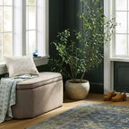 Banc de rangement en lin marron avec passepoil torsadé - Threshold™ conçu avec Studio McGee