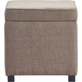 Morgan Storage Cube Ottoman Brown - Finch: Upholstered Seat, Removable Cushion, Wood Frame