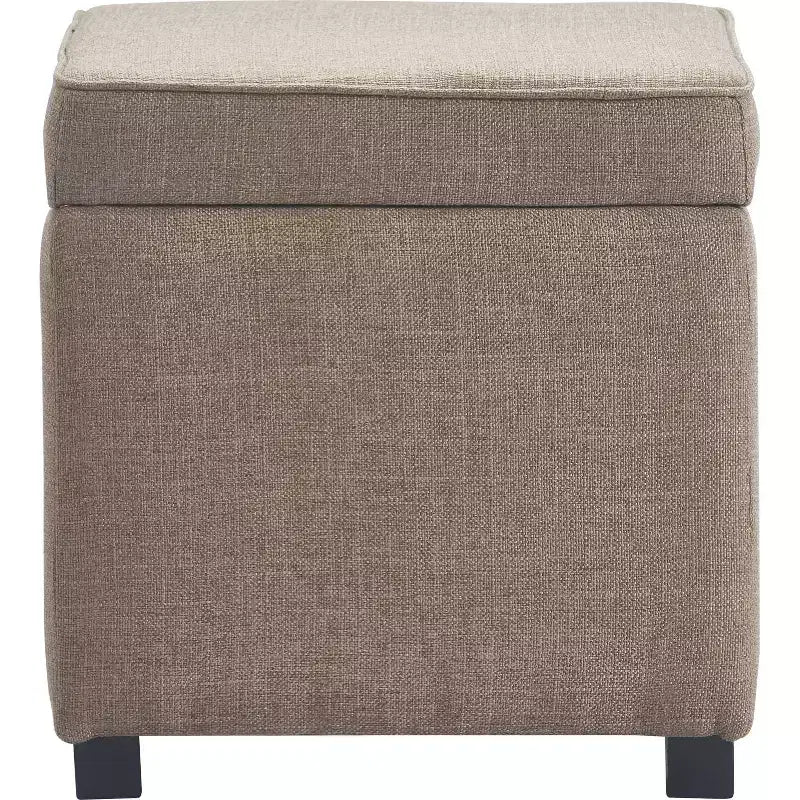 Morgan Storage Cube Ottoman Brown - Finch: Upholstered Seat, Removable Cushion, Wood Frame