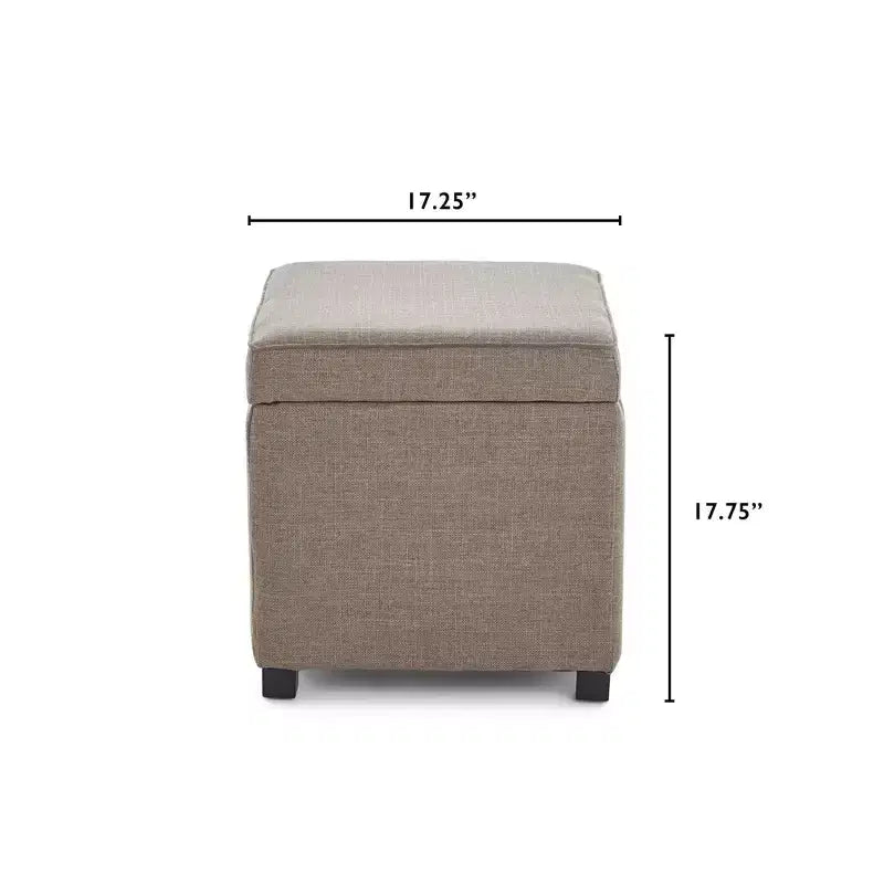 Pouf Morgan Storage Cube Marron - Finch : Siège rembourré, Coussin amovible, Structure en bois