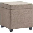 Pouf Morgan Storage Cube Marron - Finch : Siège rembourré, Coussin amovible, Structure en bois