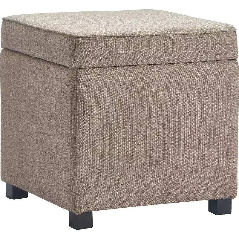 Pouf Morgan Storage Cube Marron - Finch : Siège rembourré, Coussin amovible, Structure en bois