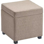 Pouf Morgan Storage Cube Marron - Finch : Siège rembourré, Coussin amovible, Structure en bois