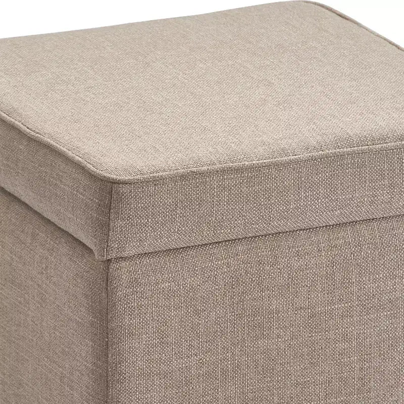 Pouf Morgan Storage Cube Marron - Finch : Siège rembourré, Coussin amovible, Structure en bois