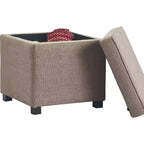 Pouf Morgan Storage Cube Marron - Finch : Siège rembourré, Coussin amovible, Structure en bois