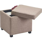 Pouf Morgan Storage Cube Marron - Finch : Siège rembourré, Coussin amovible, Structure en bois