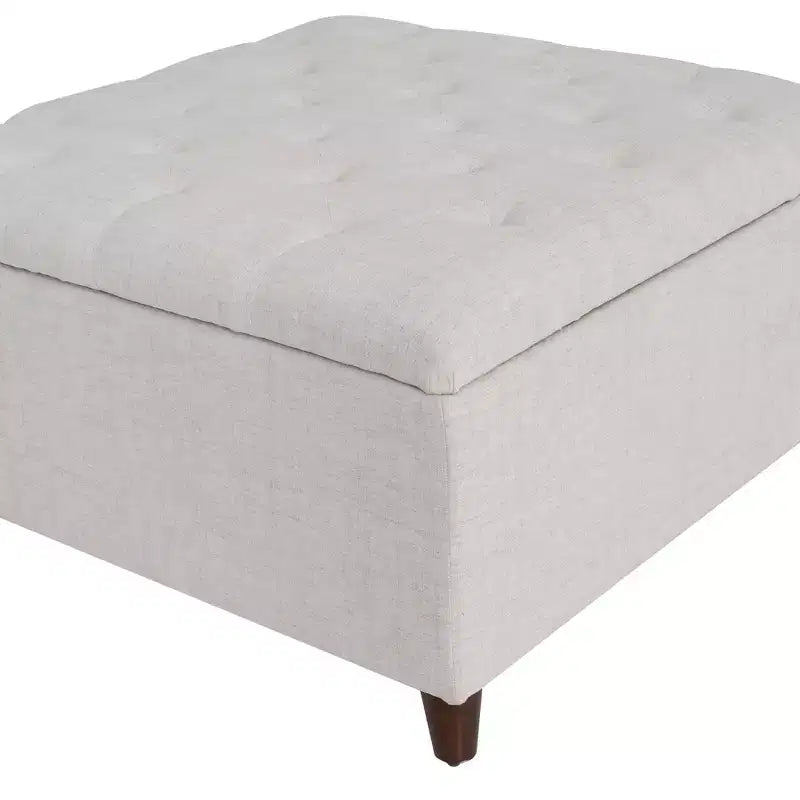 Pouf de rangement carré Linon Madeleine, naturel