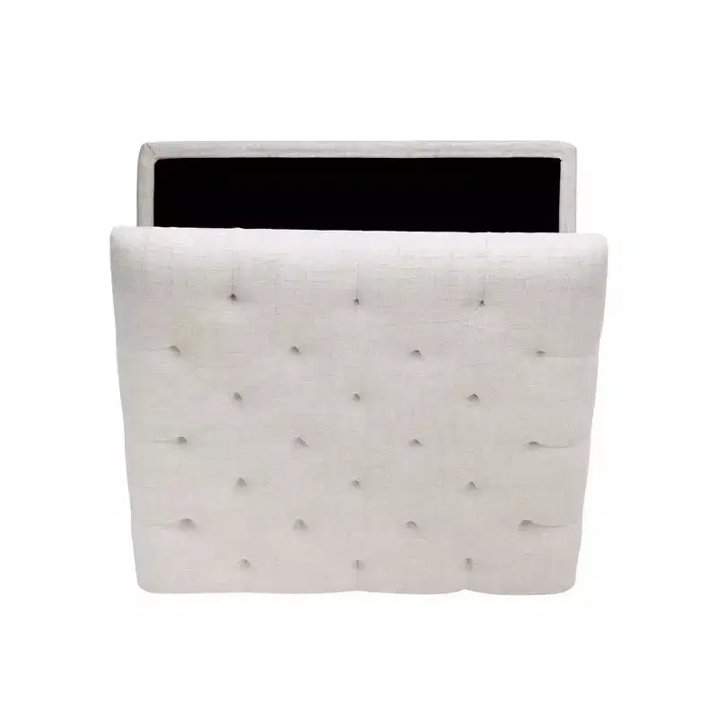 Pouf de rangement carré Linon Madeleine, naturel