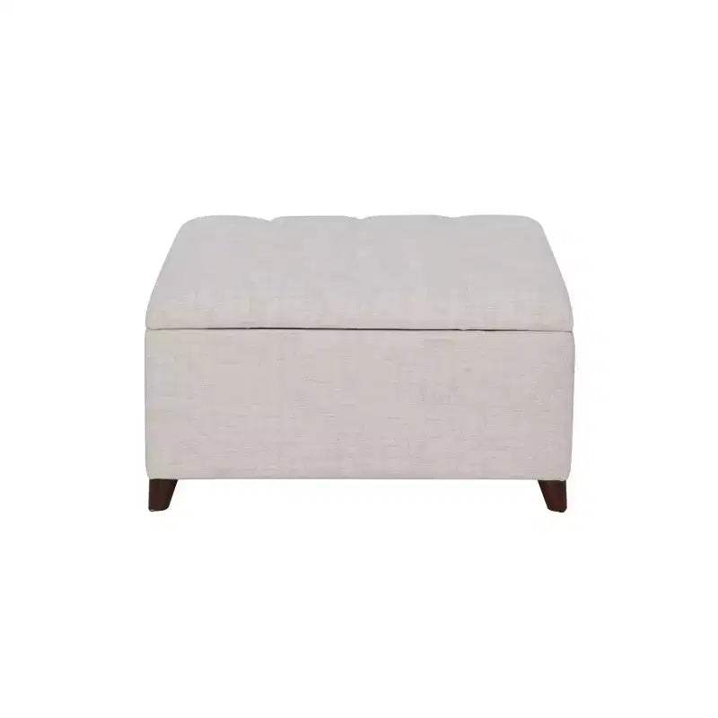 Pouf de rangement carré Linon Madeleine, naturel