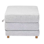 Baxton Studio Sabriel Pouf Lit Convertible en Tissu Gris Clair/Chêne Brun