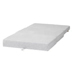 Baxton Studio Sabriel Pouf Lit Convertible en Tissu Gris Clair/Chêne Brun