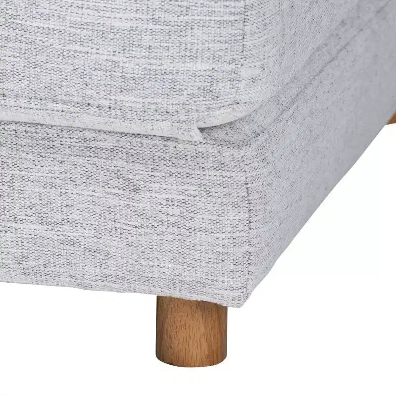 Baxton Studio Sabriel Pouf Lit Convertible en Tissu Gris Clair/Chêne Brun