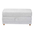 Baxton Studio Sabriel Pouf Lit Convertible en Tissu Gris Clair/Chêne Brun