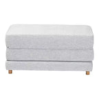 Baxton Studio Sabriel Pouf Lit Convertible en Tissu Gris Clair/Chêne Brun