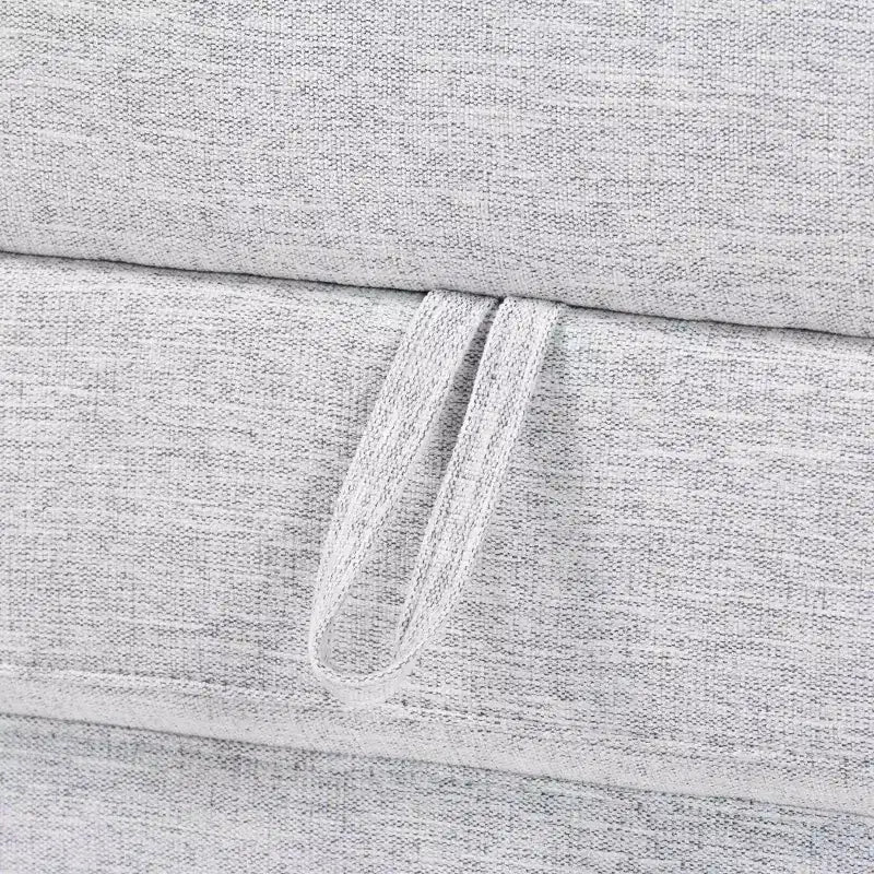 Baxton Studio Sabriel Pouf Lit Convertible en Tissu Gris Clair/Chêne Brun