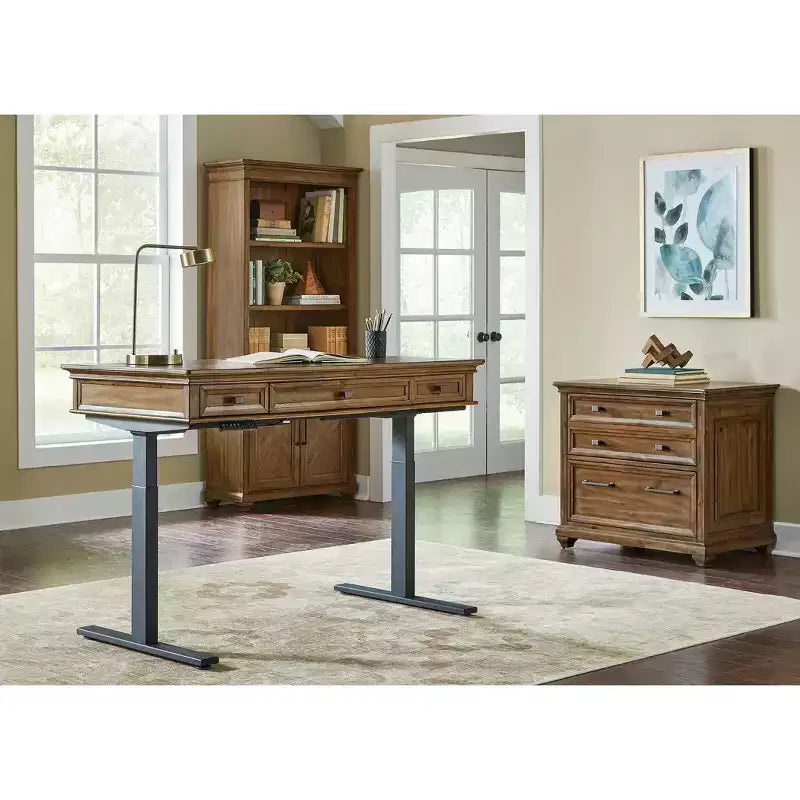 Classeur latéral en bois traditionnel Porter Marron - Martin Furniture : 2 tiroirs, aucun assemblage requis, 34"L x 22"P x 30"H