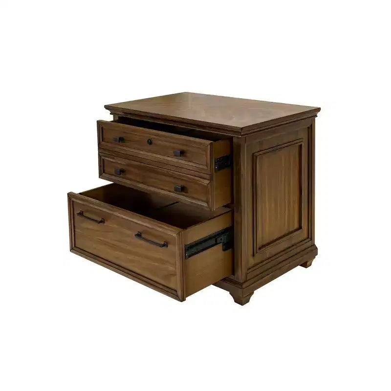 Classeur latéral en bois traditionnel Porter Marron - Martin Furniture : 2 tiroirs, aucun assemblage requis, 34"L x 22"P x 30"H