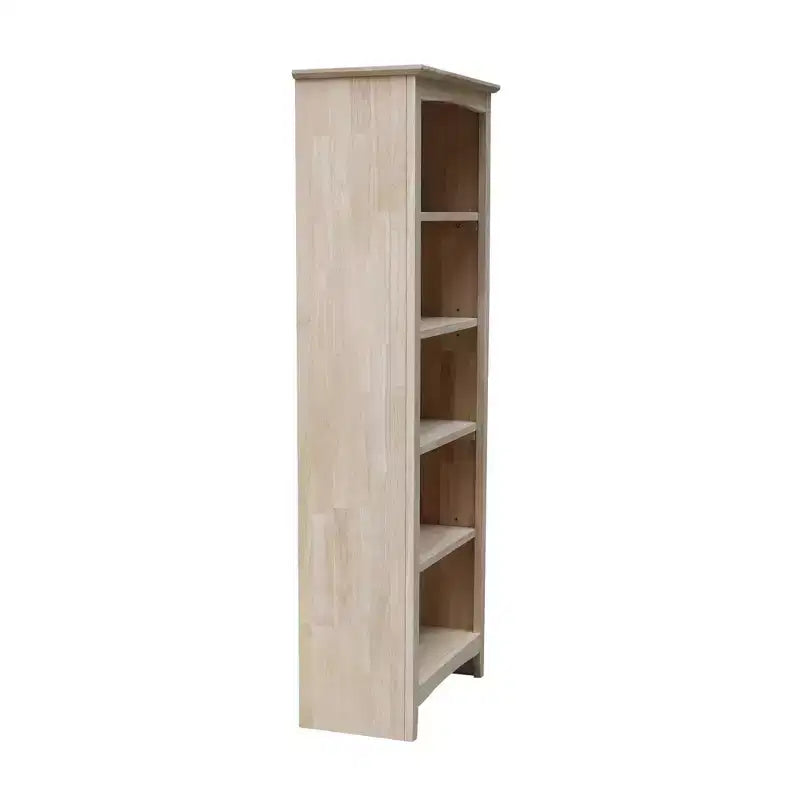 Bibliothèque Shaker 60"x24" non finie - International Concepts : 5 niveaux, bois d'hévéa, dos fermé, étagères réglables