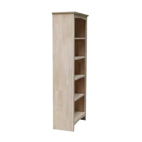 Bibliothèque Shaker 60"x24" non finie - International Concepts : 5 niveaux, bois d'hévéa, dos fermé, étagères réglables
