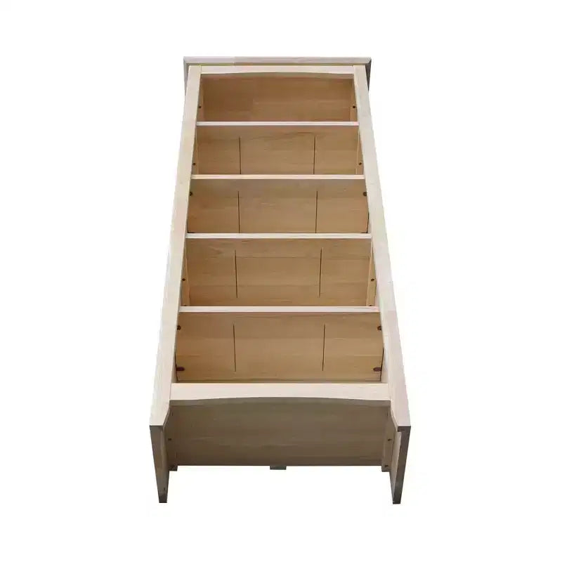 Bibliothèque Shaker 60"x24" non finie - International Concepts : 5 niveaux, bois d'hévéa, dos fermé, étagères réglables