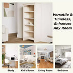 Bibliothèque Shaker 60"x24" non finie - International Concepts : 5 niveaux, bois d'hévéa, dos fermé, étagères réglables
