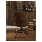 Acme Furniture Chaises de bureau et de travail Hedia marron cendré : Rembourrées, structure en métal, accoudoirs fixes, capacité de 100 kg