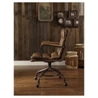 Acme Furniture Chaises de bureau et de travail Hedia marron cendré : Rembourrées, structure en métal, accoudoirs fixes, capacité de 100 kg