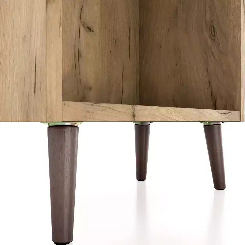 24/7 Shop At Home 70.35" Kimmo Bibliothèque Mid-Century Moderne à Étagères Ouvertes et 2 Tiroirs Chêne Clair : Rangement Vertical, Composite Bois MDF