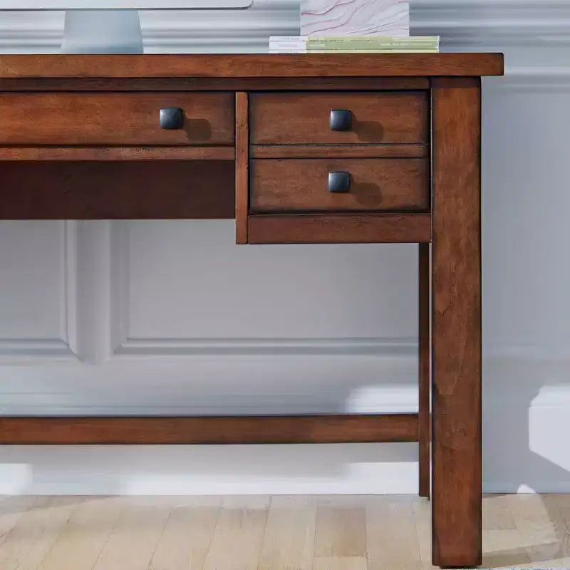 Bureau de direction Tahoe - Érable vieilli - Home Styles : Milieu du siècle moderne, cadre en bois dur, tiroirs de rangement