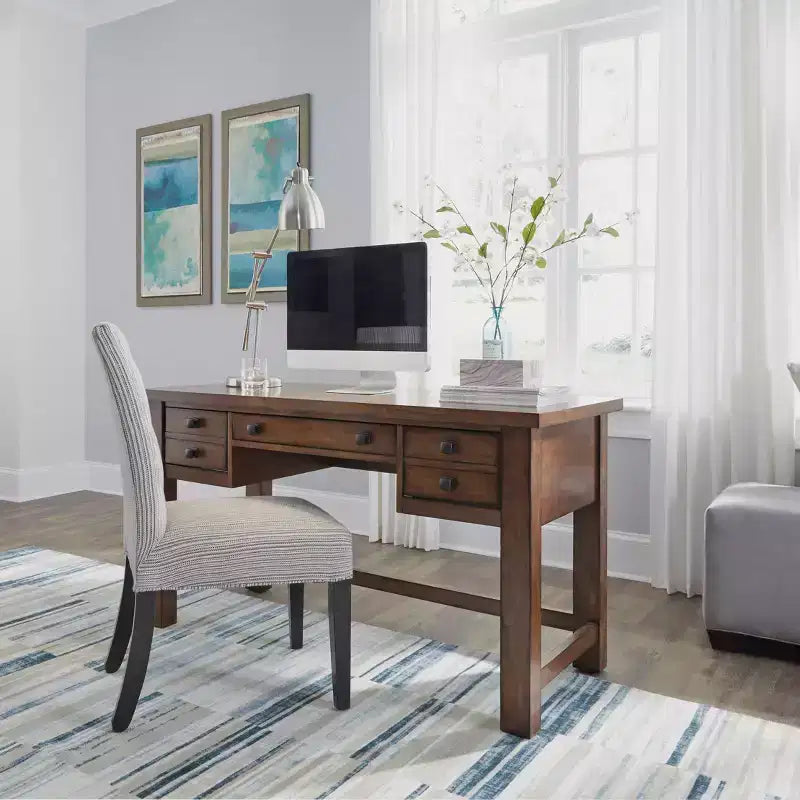 Bureau de direction Tahoe - Érable vieilli - Home Styles : Milieu du siècle moderne, cadre en bois dur, tiroirs de rangement