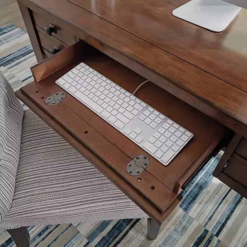 Bureau de direction Tahoe - Érable vieilli - Home Styles : Milieu du siècle moderne, cadre en bois dur, tiroirs de rangement