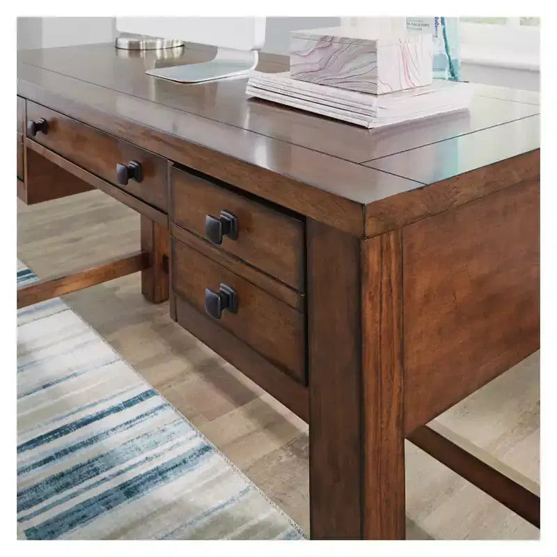 Bureau de direction Tahoe - Érable vieilli - Home Styles : Milieu du siècle moderne, cadre en bois dur, tiroirs de rangement