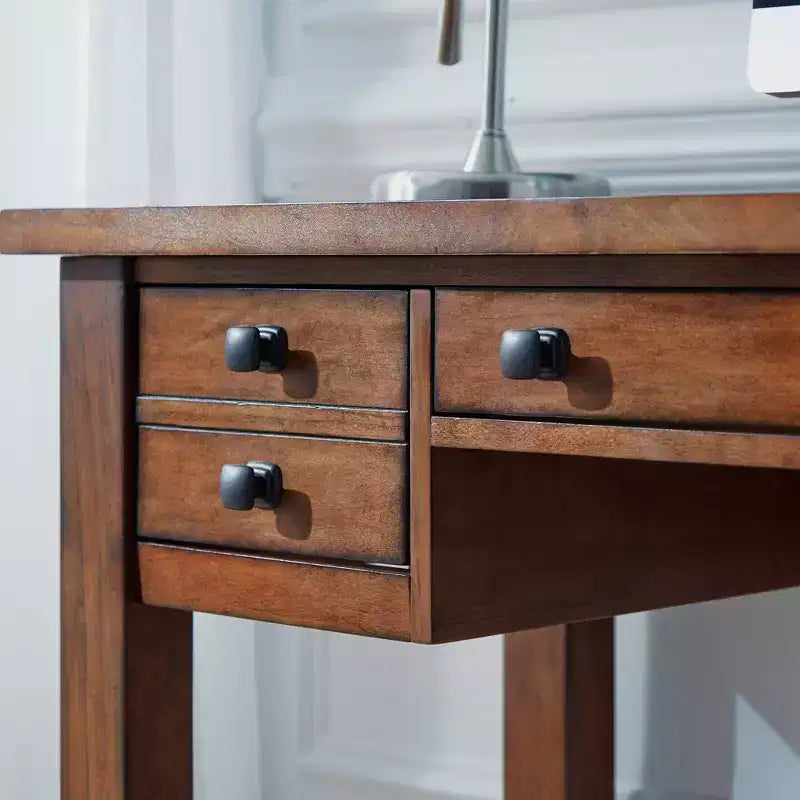 Bureau de direction Tahoe - Érable vieilli - Home Styles : Milieu du siècle moderne, cadre en bois dur, tiroirs de rangement