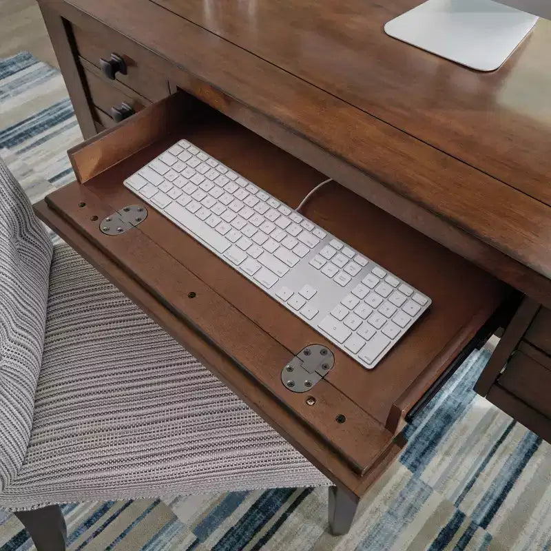 Bureau de direction Tahoe - Érable vieilli - Home Styles : Milieu du siècle moderne, cadre en bois dur, tiroirs de rangement
