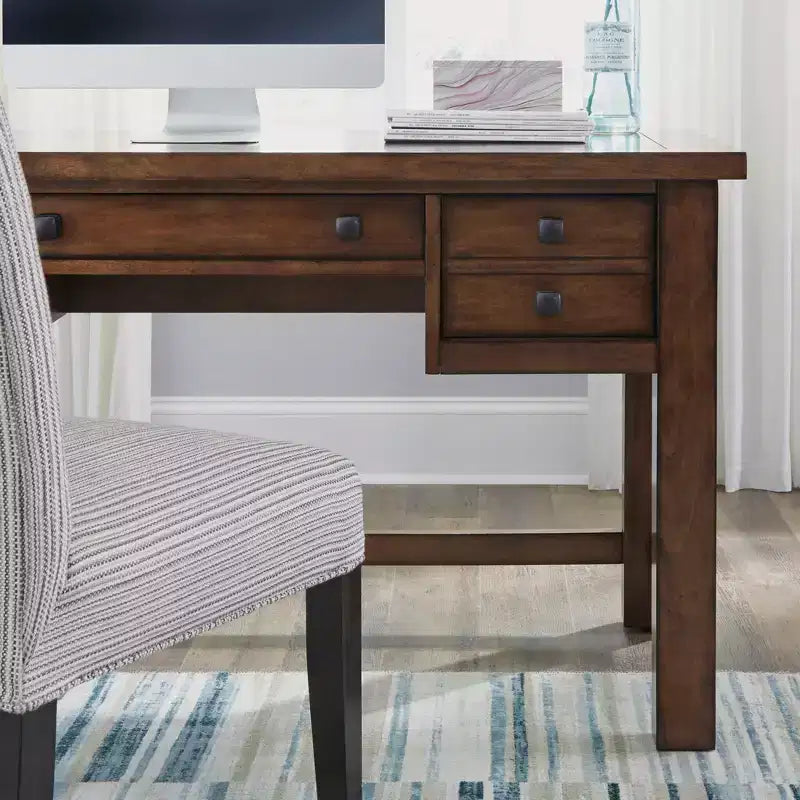Bureau de direction Tahoe - Érable vieilli - Home Styles : Milieu du siècle moderne, cadre en bois dur, tiroirs de rangement