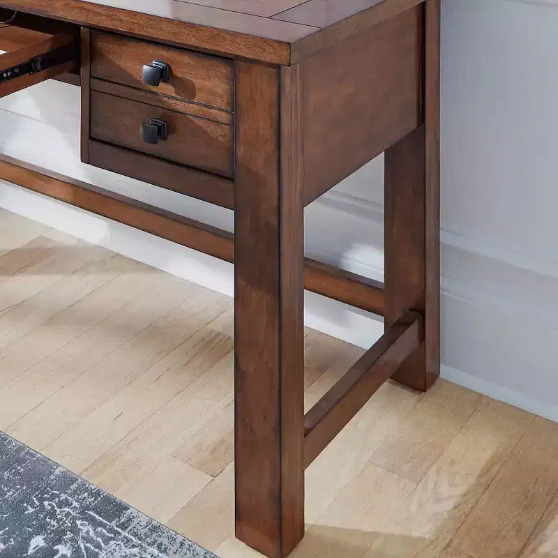 Bureau de direction Tahoe - Érable vieilli - Home Styles : Milieu du siècle moderne, cadre en bois dur, tiroirs de rangement