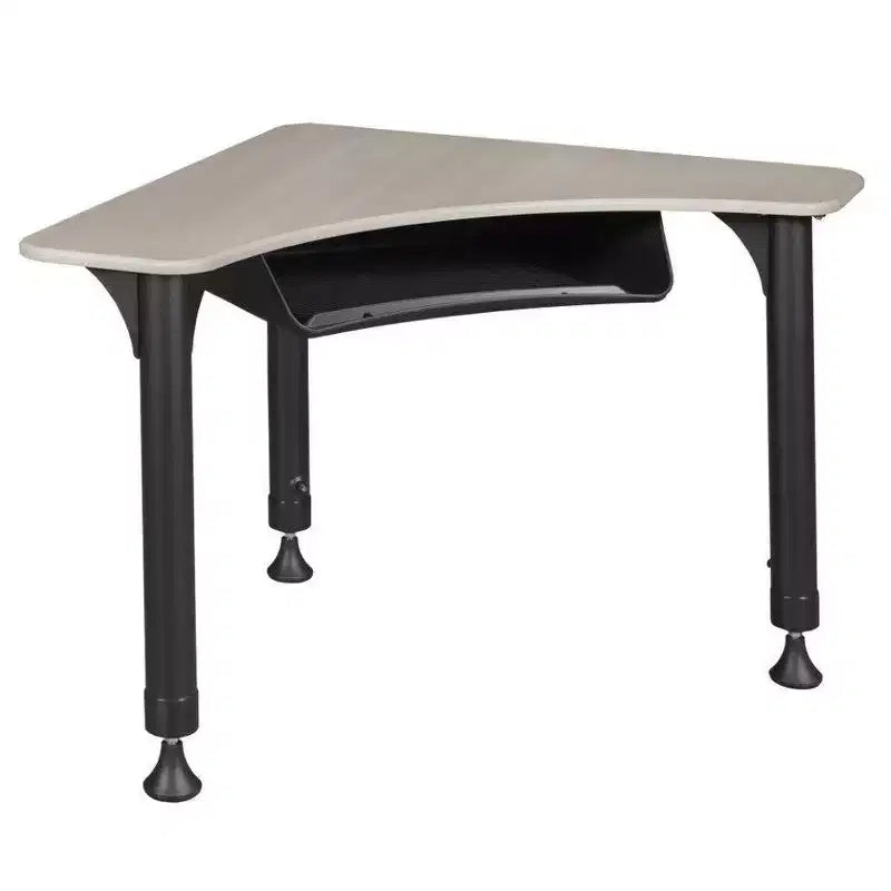 Regency 28" Boomerang Height Adjustable Activity School Desk with Book Storage Maple: Sturdy Metal Frame, Spot Clean, 10-Year Warranty