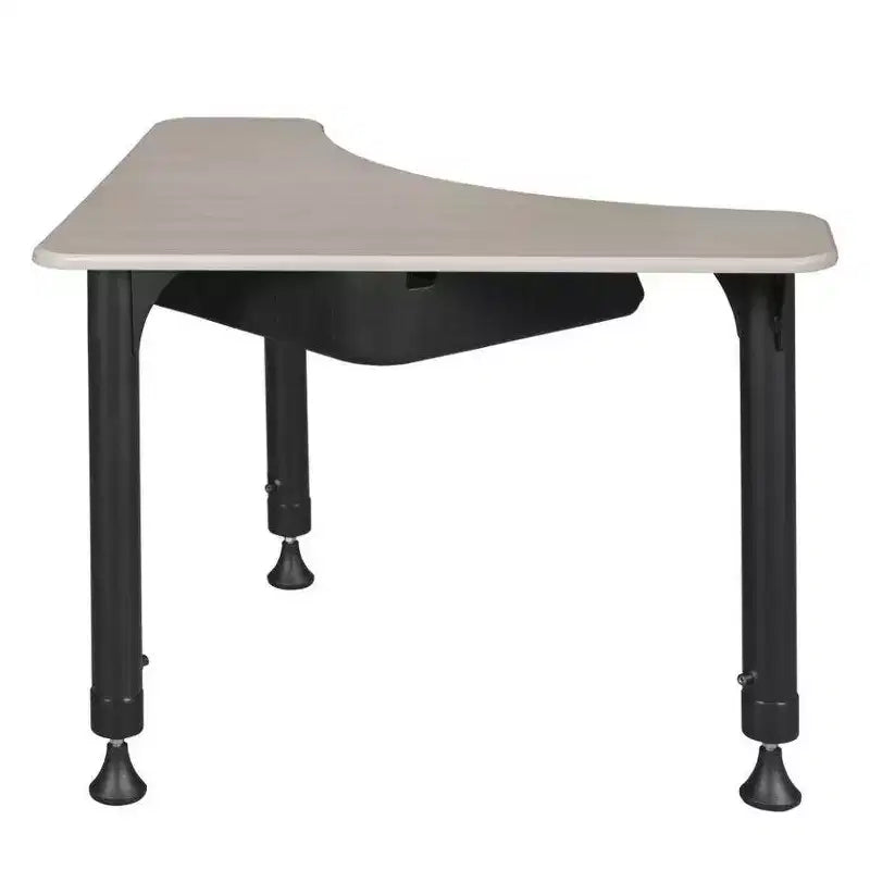 Regency Bureau d'activité scolaire réglable en hauteur 28" Boomerang avec rangement pour livres Érable : Cadre métallique robuste, nettoyage ponctuel, garantie de 10 ans